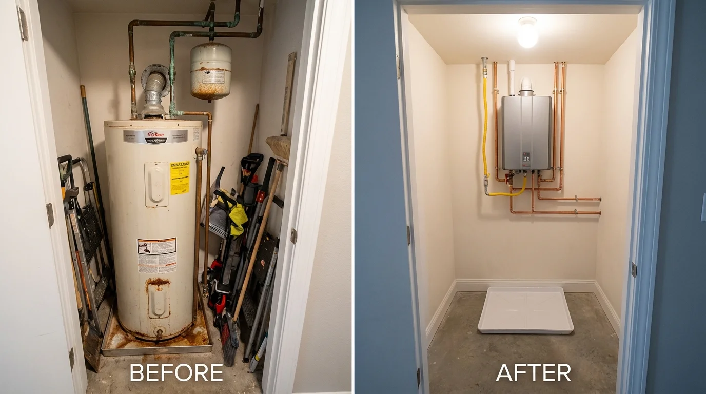 Tank water heater versus wall-mounted tankless unit comparison for Twin Lakes, CO homeowners